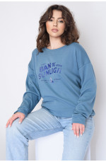 Свитшот утепленный женский синего цвета размер 50-52 152084L