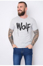 Футболка мужская серого цвета с надписью 152154L