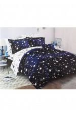 Комплект постельного белья сине-белого цвета полуторка 152262L
