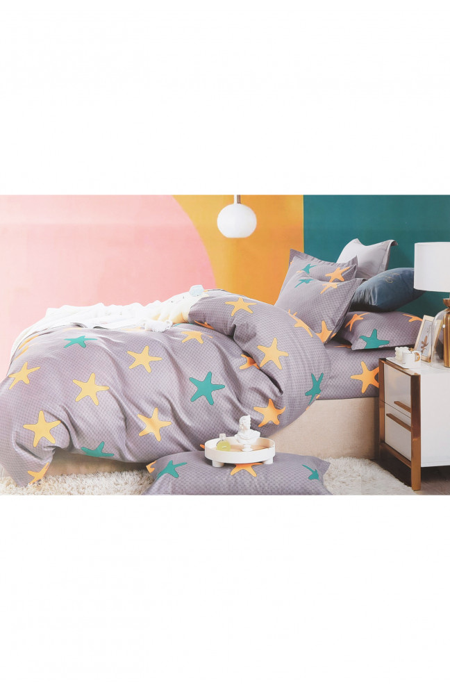 Комплект постельного белья серого цвета полуторка 152274L