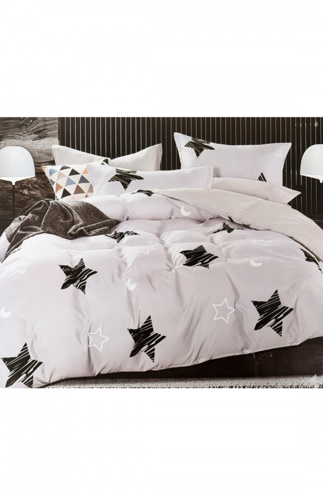 Комплект постельного белья серого цвета полуторка 152391L