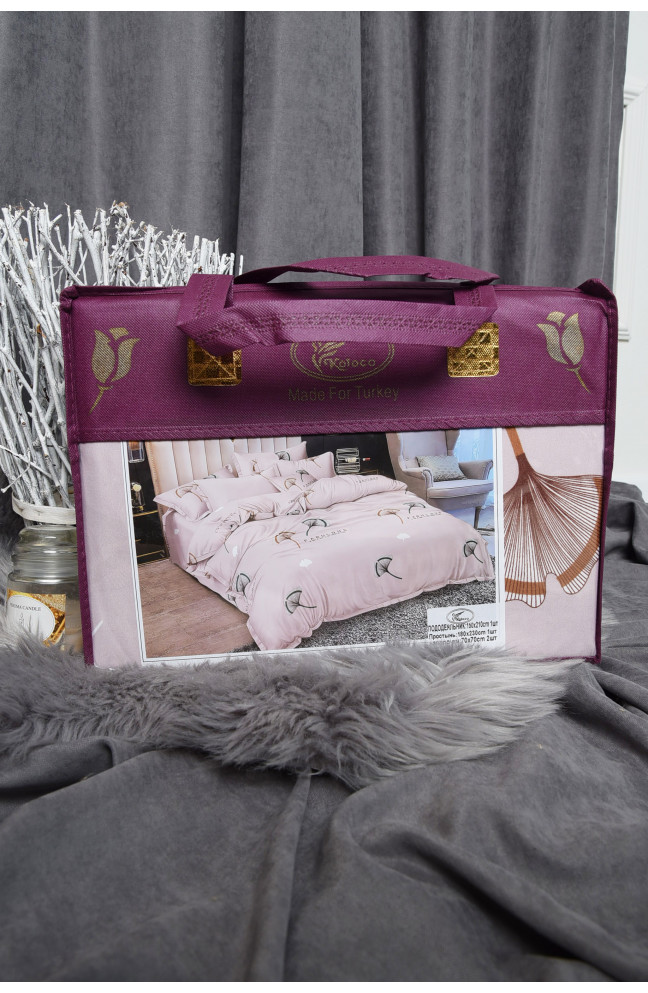 Комплект постельного белья пудрового цвета полуторный 152414L