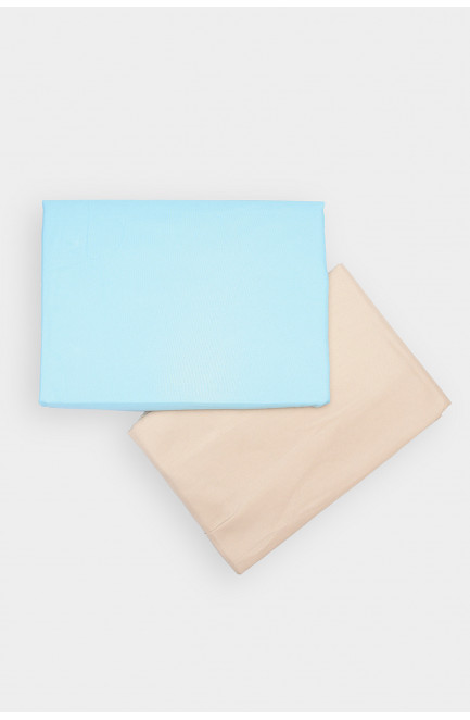 Комплект постельного белья голубой с бежевым полуторка 152457L