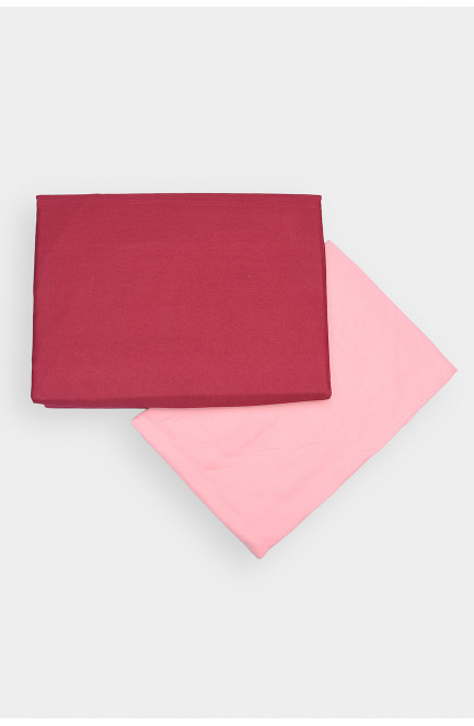 Комплект постельного белья бордовый с розовым полуторка 152460L