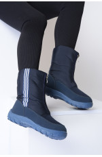 Дутики детские девочка зимние  темно-синие на молнии 152567L