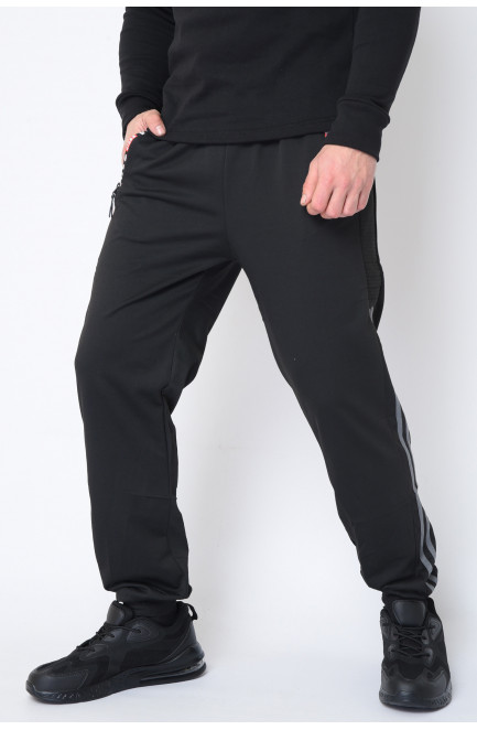 Спортивные штаны мужские черного цвета 152633L