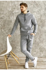Спортивный костюм мужской трехнитка на флисе серый 152658L