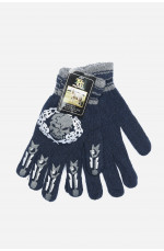 Перчатки подростковые для мальчика синего цвета на 12-15 лет 152835L