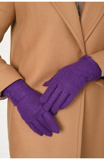 Перчатки женские текстильные фиолетового цвета 153535L