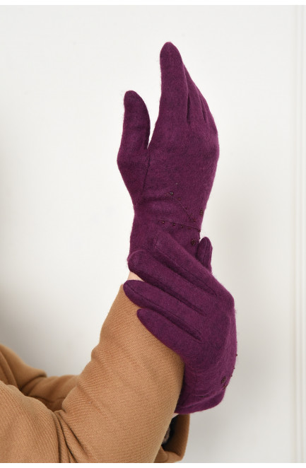 Перчатки женские текстильные сиреневого цвета 153538L