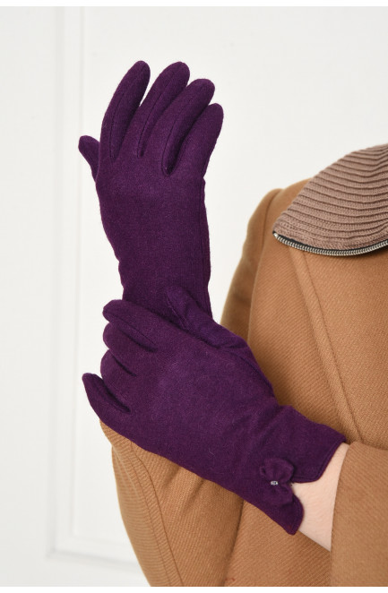 Перчатки женские текстильные фиолетового цвета 153583L