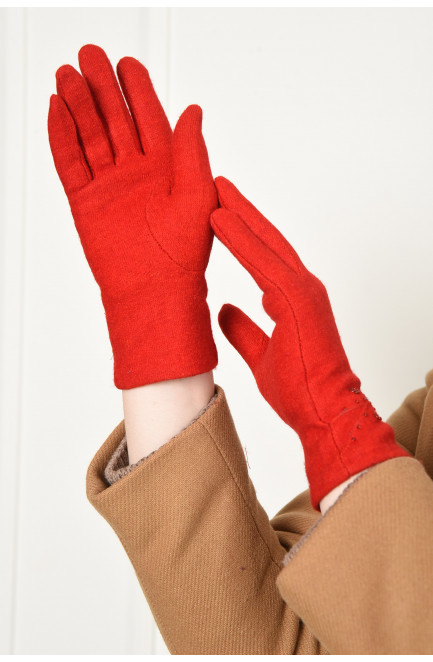 Перчатки женские текстильные красного цвета 153590L