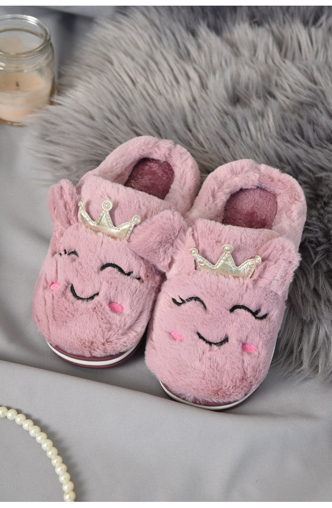 Тапочки детские сиреневого цвета для девочки 153650L