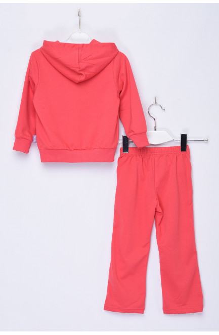 Спортивный костюм 3-ка детский для девочки с капюшоном кораллового цвета 153671L