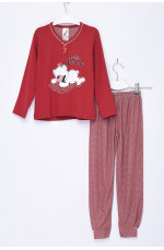Пижама детская бордового цвета с рисунком 153845L