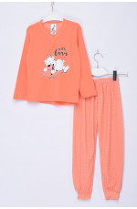 Пижама детская оранжевого цвета с рисунком 153846L