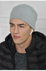Шапка мужская серого цвета 153850L