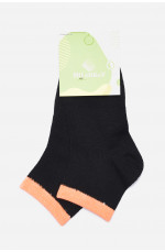 Носки для девочки черные с оранжевой резинкой размер 26-30 154009L