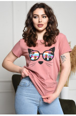 Футболка женская темно-розового цвета 154023L