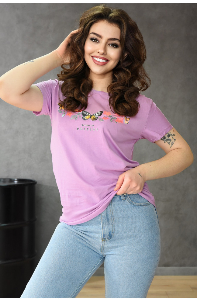 Футболка женская сиреневого цвета 154231L