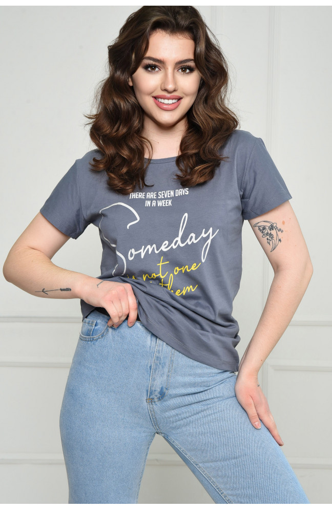 Футболка женская светло-серого цвета 154301L