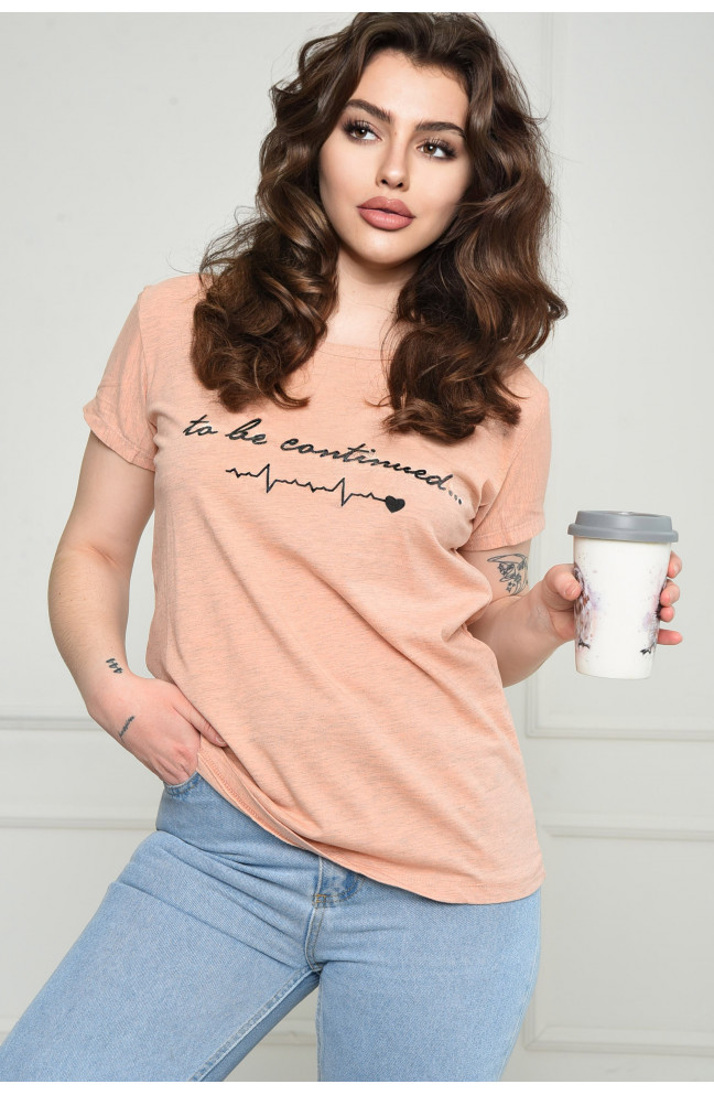 Футболка женская светло-коричневого цвета 154308L