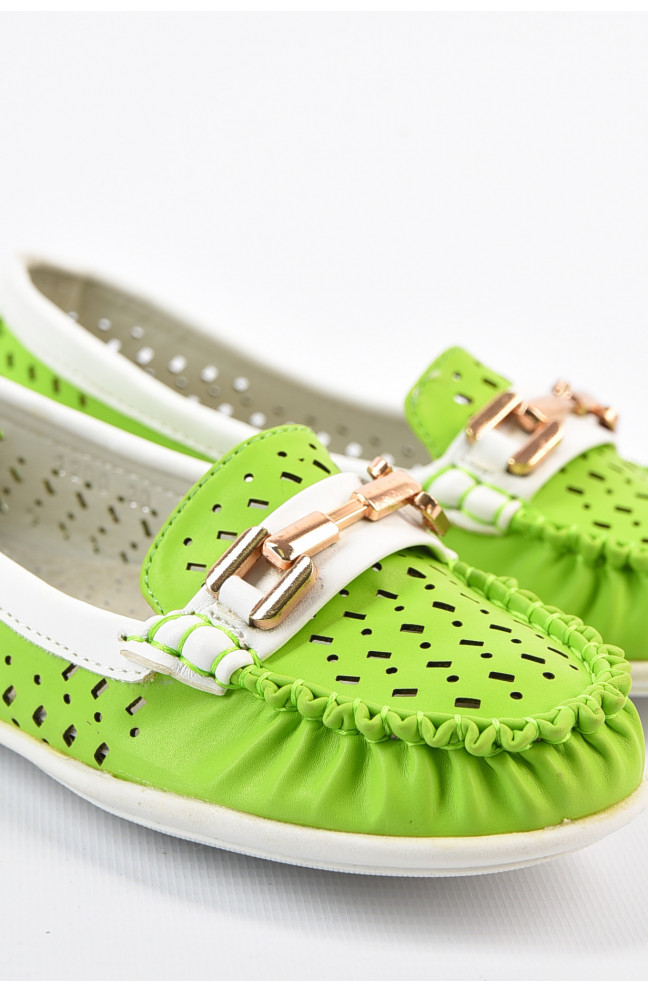 Балетки детские девочка салатового цвета однотонные 154411L