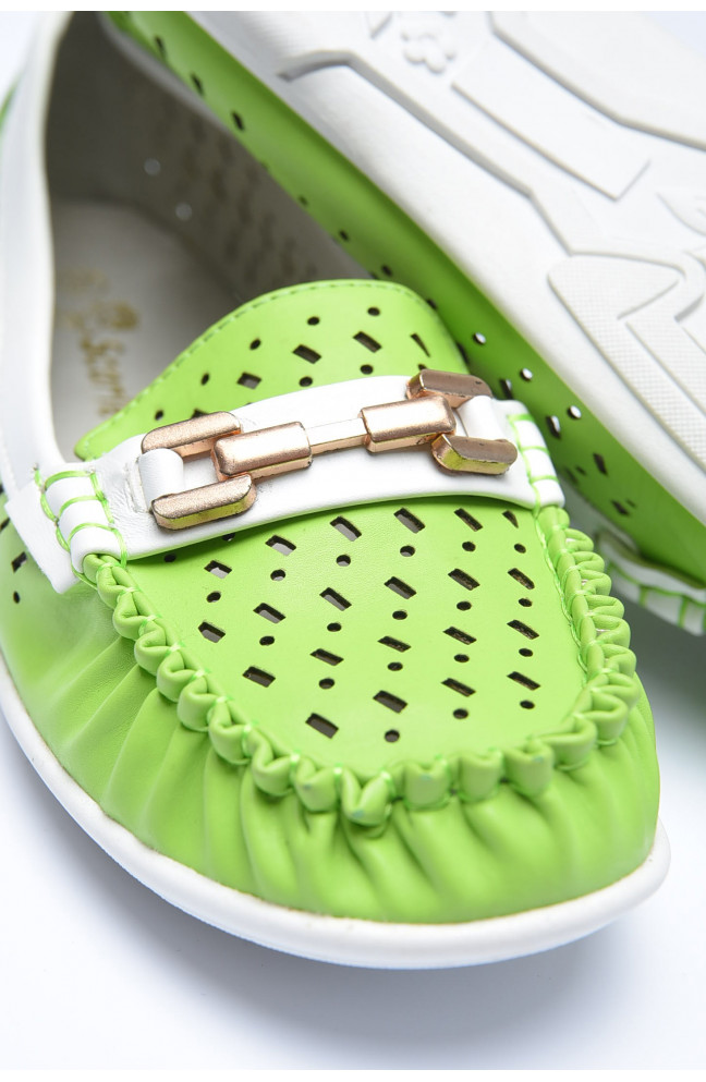 Балетки детские девочка салатового цвета однотонные 154411L