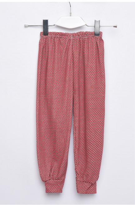 Штаны пижамные детские коричневого цвета в горошек 154483L