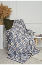 Плед синего цвета с геометрическим принтом размер 180*200 154775L