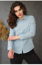Рубашка женская голубого цвета с узором размер 42-44 154901L