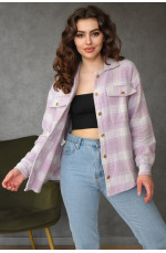 Рубашка женская сиреневого цвета в клеточку размер S 154998L