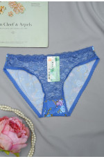Трусы женские с гипюром синего цвета 155003L