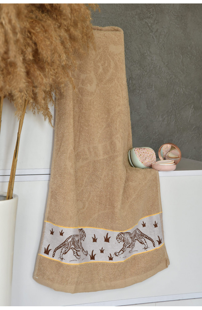 Полотенце для лица махровое бежевого цвета 155260L