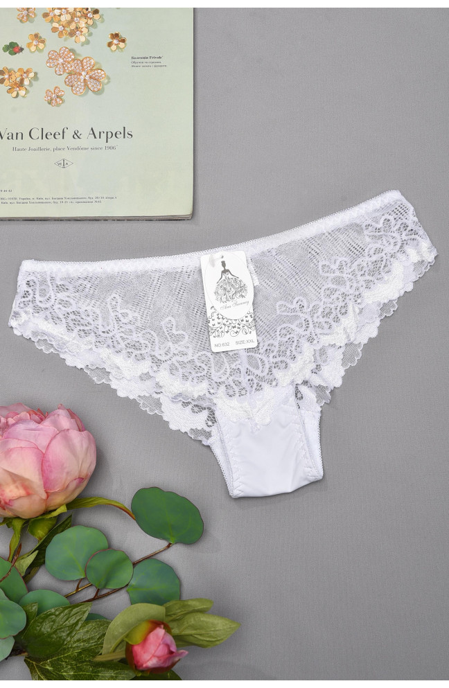 Трусы женские гипюровые белого цвета 155482L