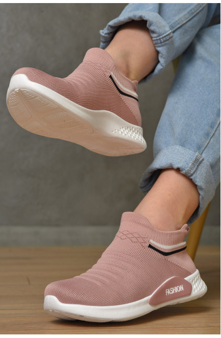 Кросівки жіночі рожевого кольору текстиль 155583L
