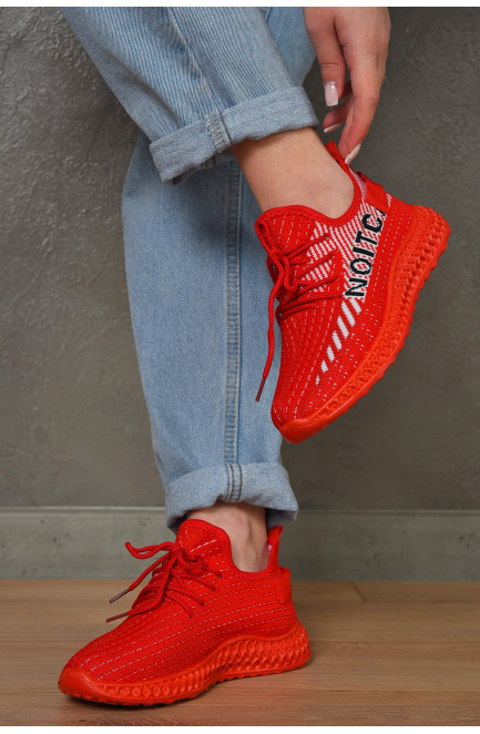 Кросівки жіночі червоного кольору текстиль 155616L