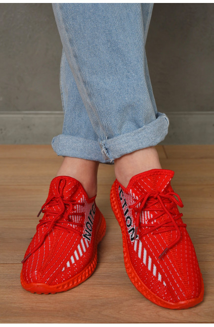 Кросівки жіночі червоного кольору текстиль 155616L
