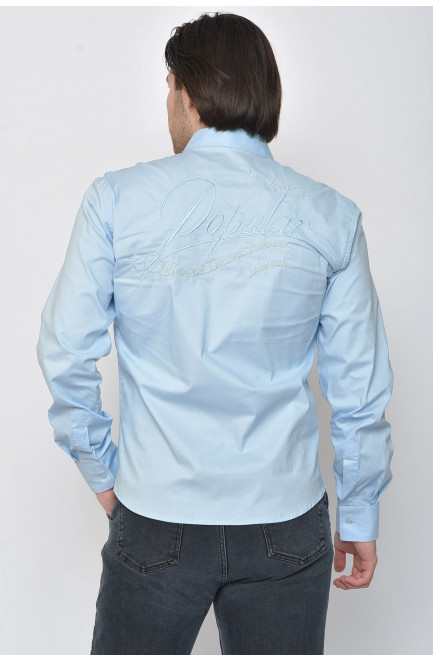 Рубашка мужская голубого цвета с надписью 156139L