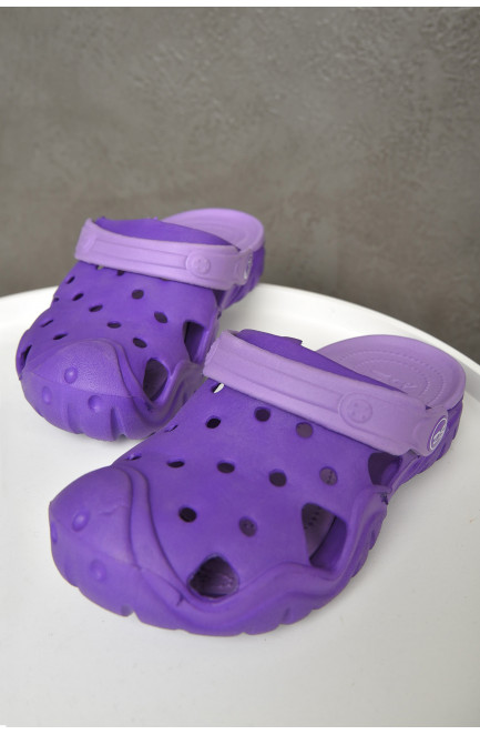 Кроксы детские для мальчика фиолетового цвета 156195L