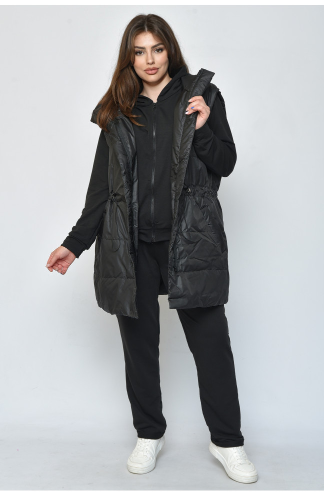 Спортивный костюм тройка черного цвета 156644L