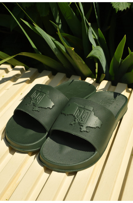 Шлепки пена мужские цвета хаки Украина 157877L