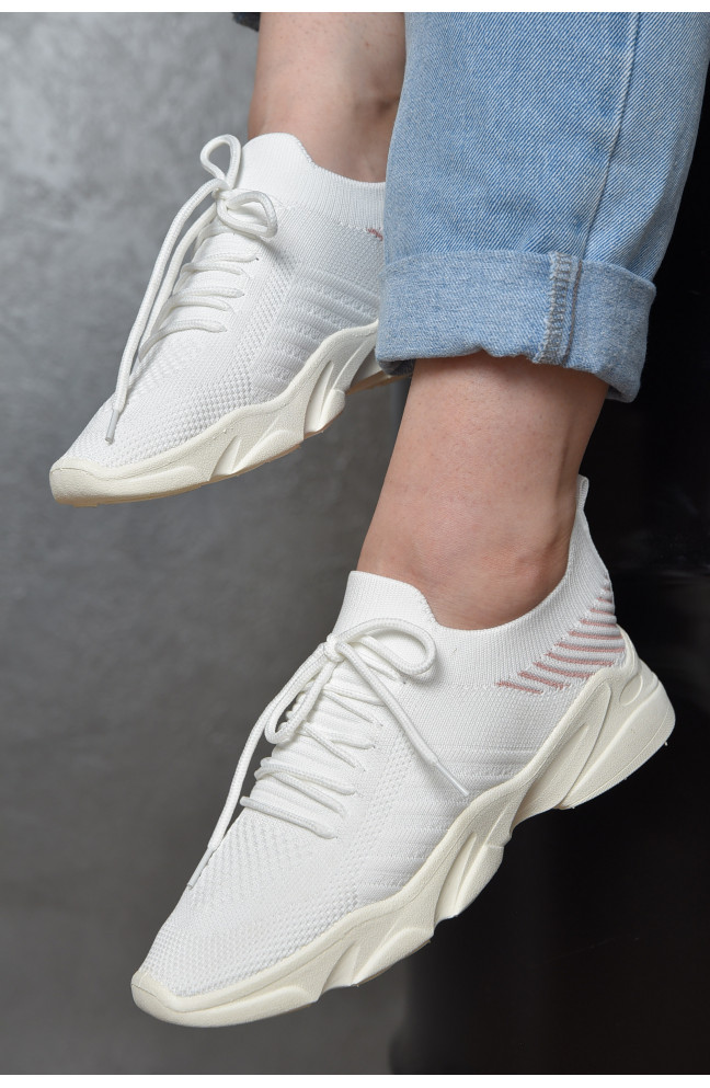 Кроссовки женские белого цвета текстиль размер 39 158224L