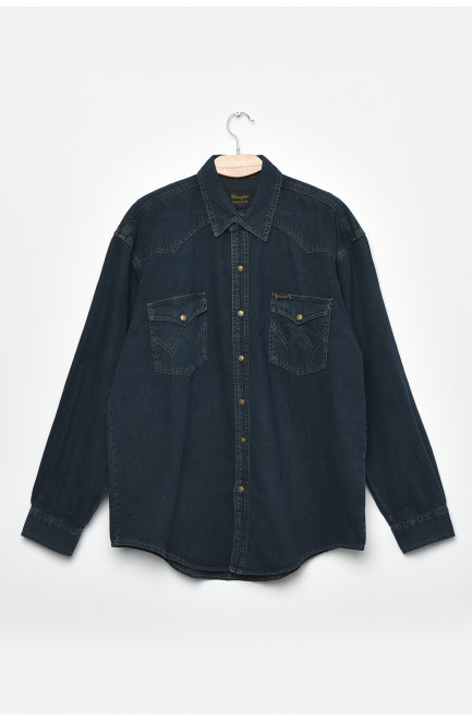 Сорочка джинсова чоловіча темно-синього кольору 158282L