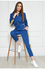 Спортивный костюм женский синего цвета плащевка 158316L