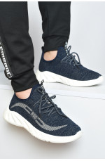 Кросівки чоловічі темно-синього кольору текстиль 158451L