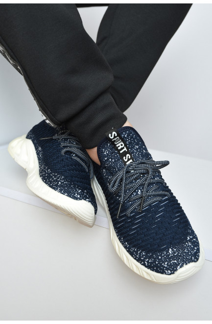 Кросівки чоловічі темно-синього кольору текстиль 158456L