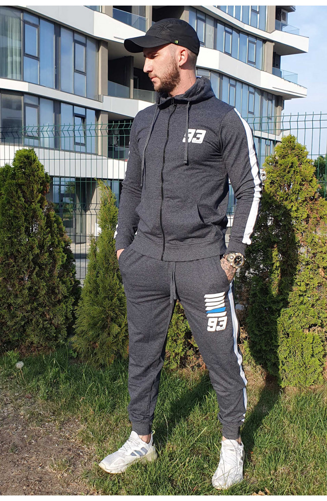 Спортивный костюм мужской серого цвета 158518L