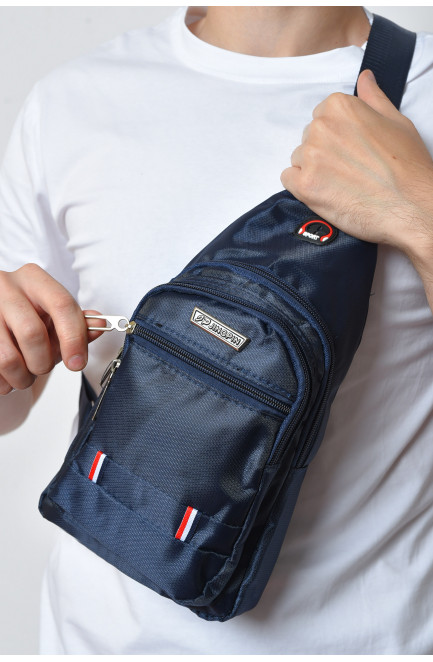 Сумка мужская через плечо синего цвета 158558L