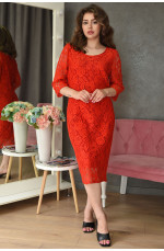 Платье женское красного цвета размер 52 159411L